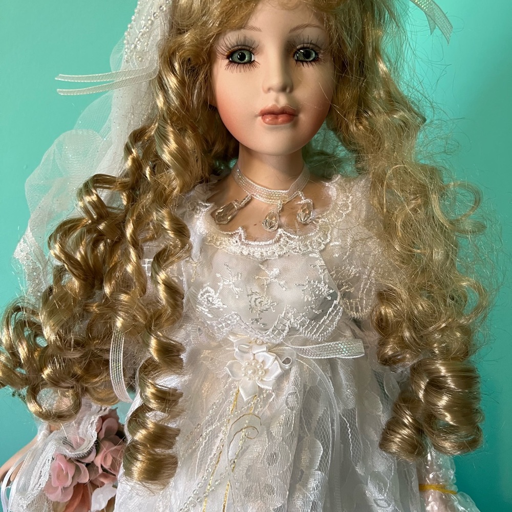 Beautiful porcelain bride doll